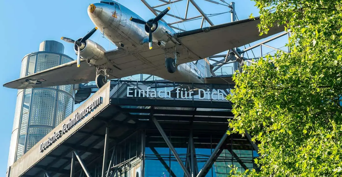 The candy bomber mounted on the roof of the Deutsches Technikmuseum in Berlin, Germany