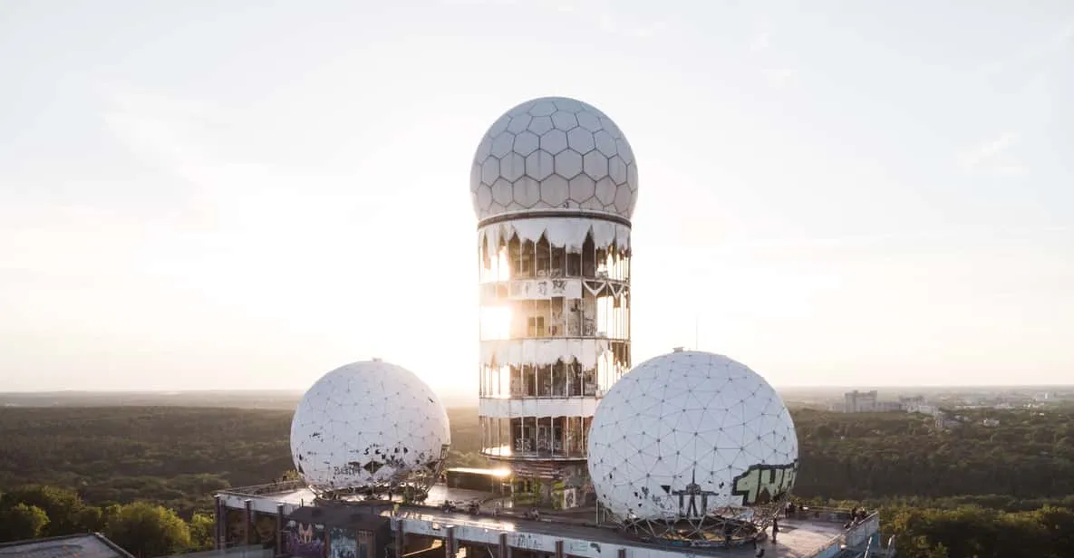 The radomes of the Teufelsberg listening station above Berlin, Germany